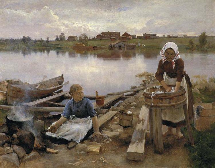 Eero Jarnefelt JaRNEFELT Eero Laundry at the river bank 1889 china oil painting image